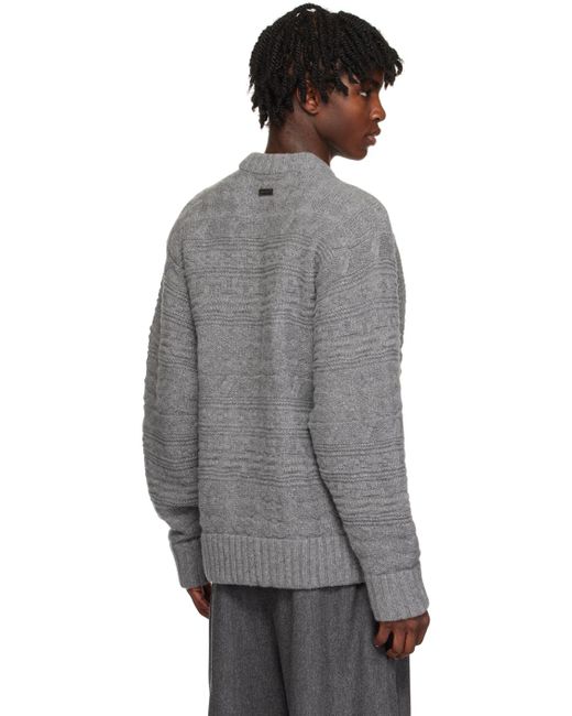 Adererror Gray Oversized Sweater for men