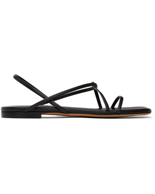 Proenza Schouler Black Square Strappy Flat Sandals