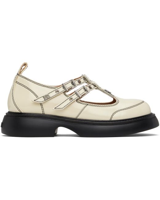 Ganni Off- Mary Jane Loafers in Black | Lyst