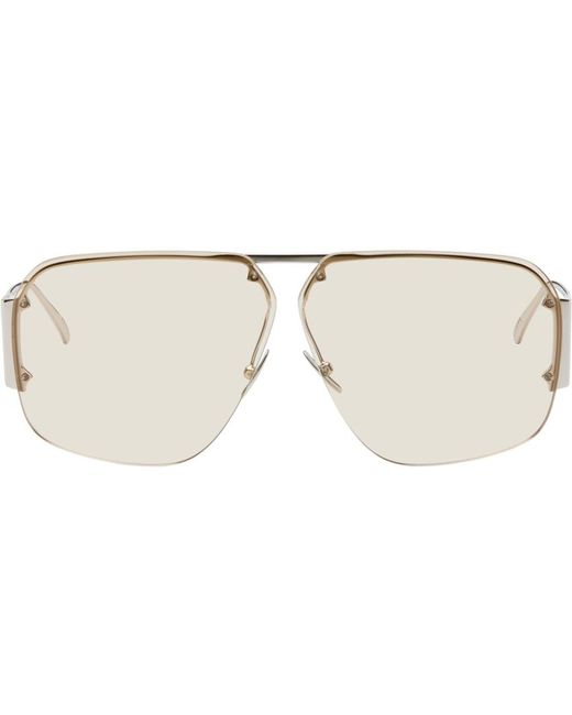 Bottega Veneta Black Silver Square Sunglasses for men