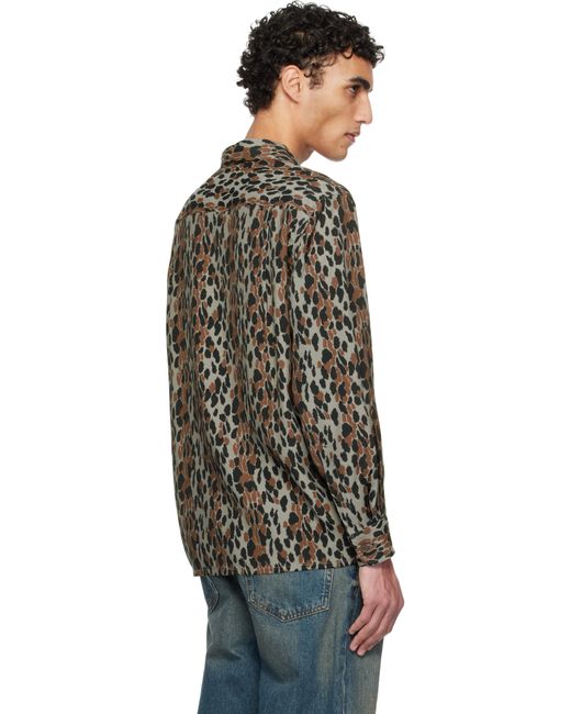 Wacko Maria Black Leopard Shirt for men