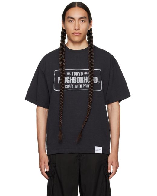 Neighborhood Black Sulfur Dye T-shirt for men