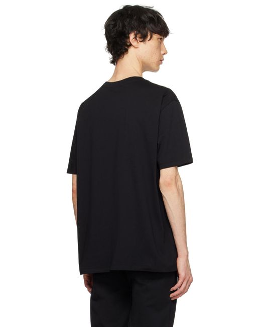 T-shirt noir à logo brodé Balmain pour homme en coloris Black