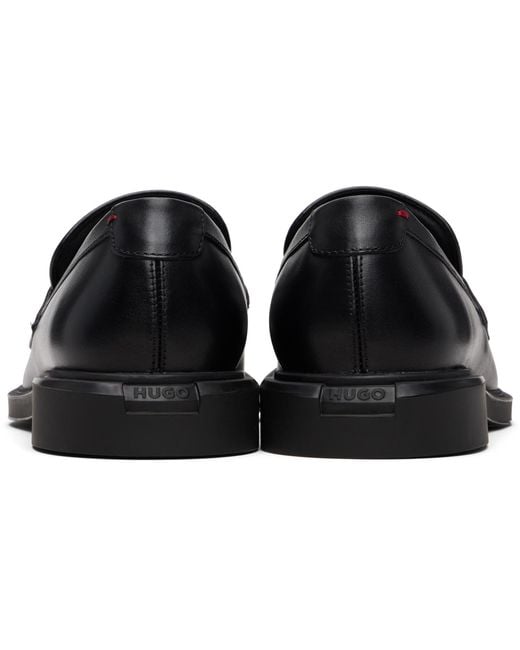 HUGO Black Penny Trim Loafers for men