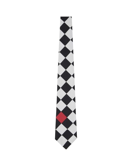 Comme des Garçons Black Silk Geometric Pattern Tie for men