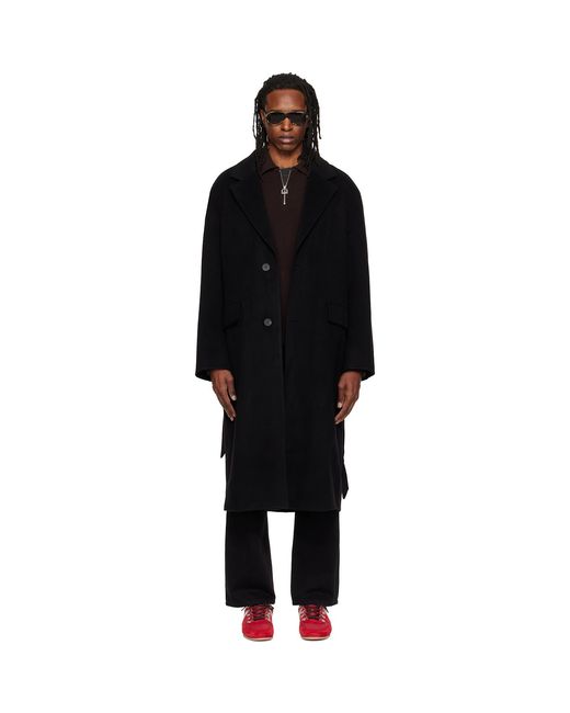 Wooyoungmi Black Wool Cashmere Coat for men