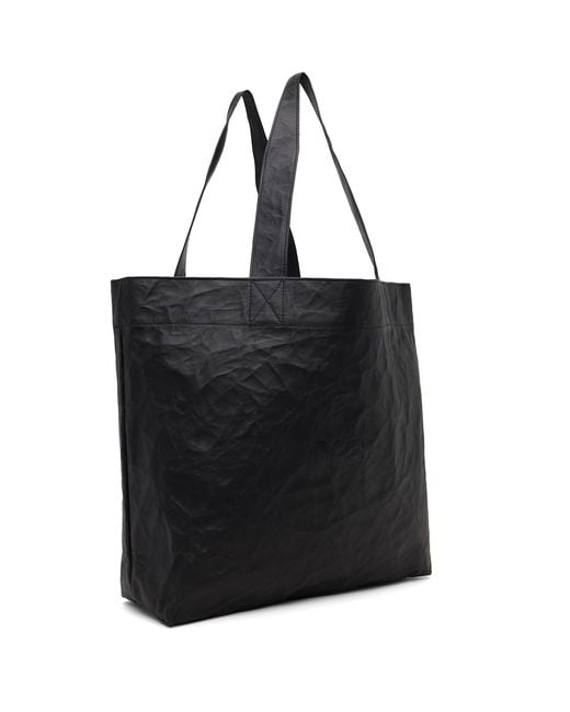 Y-3 Black Leather Tote