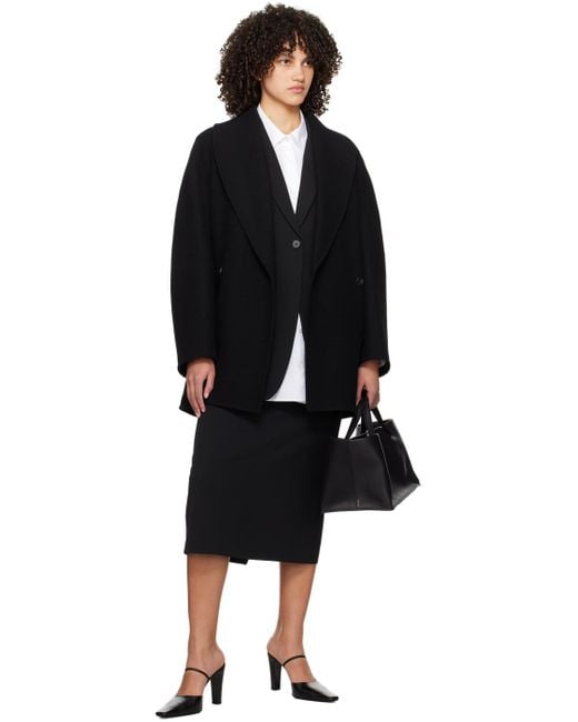 The Row Black Polli Coat