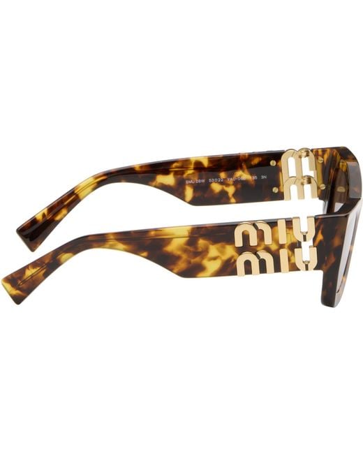 Miu Miu Brown Miu Glimpse Sunglasses