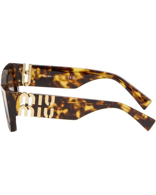 Miu Miu Brown Miu Glimpse Sunglasses