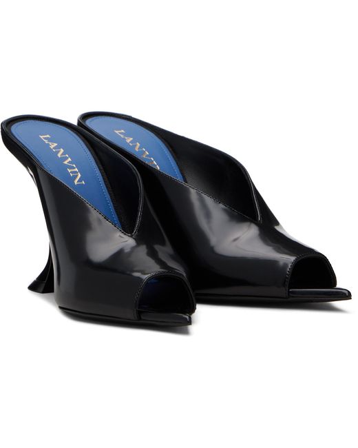 Lanvin Black Mule Heeled Sandals