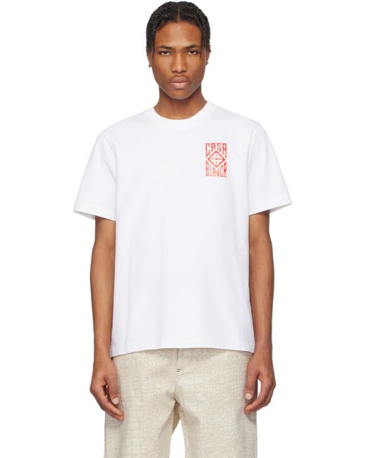 Casablanca White Gothic Logo T-Shirt for men