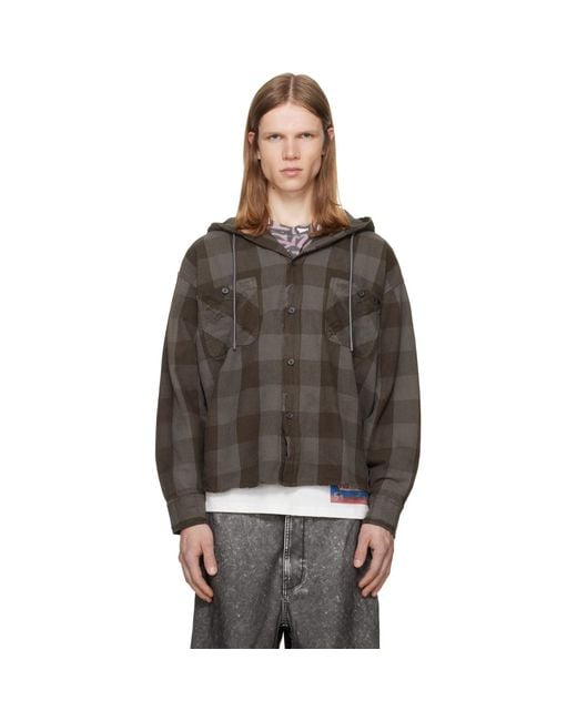 DIESEL Brown S-Drum-Hoody Shirt for men