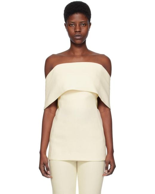Totême  Natural Totême Off-shoulder Evening Top