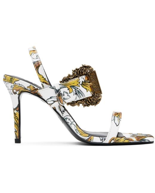 Versace Jeans Couture Black Logo Couture Emily Slingback Heeled Sandals