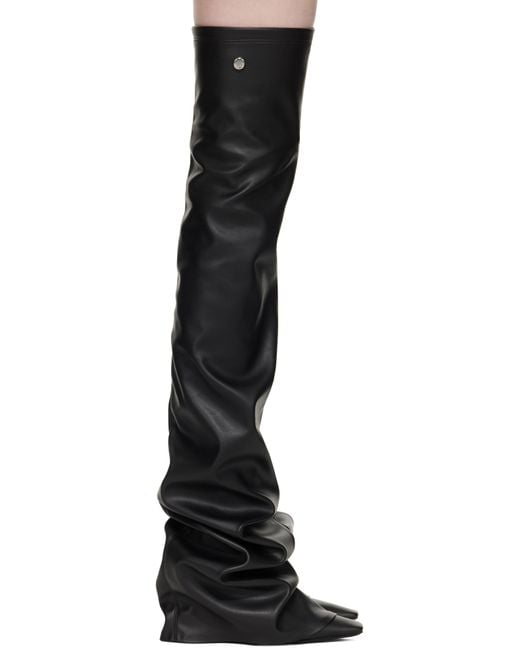 The Attico Black Robin Otk Thigh High Boots