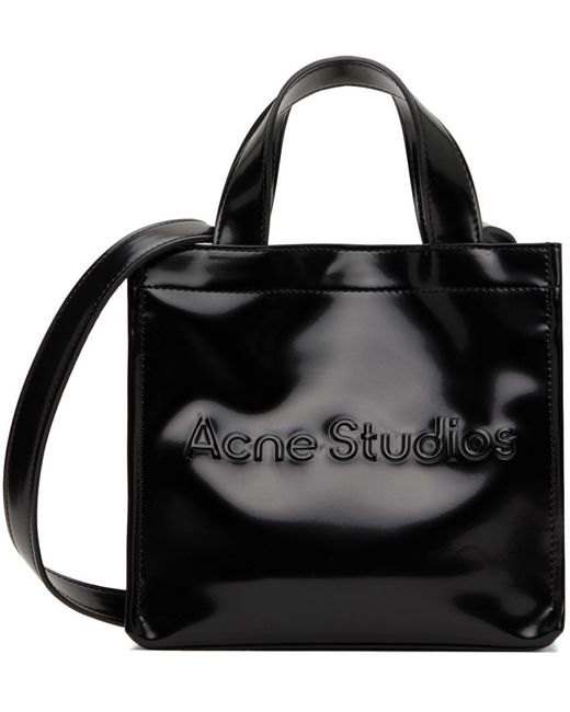 Acne Black Mini Logo Tote for men