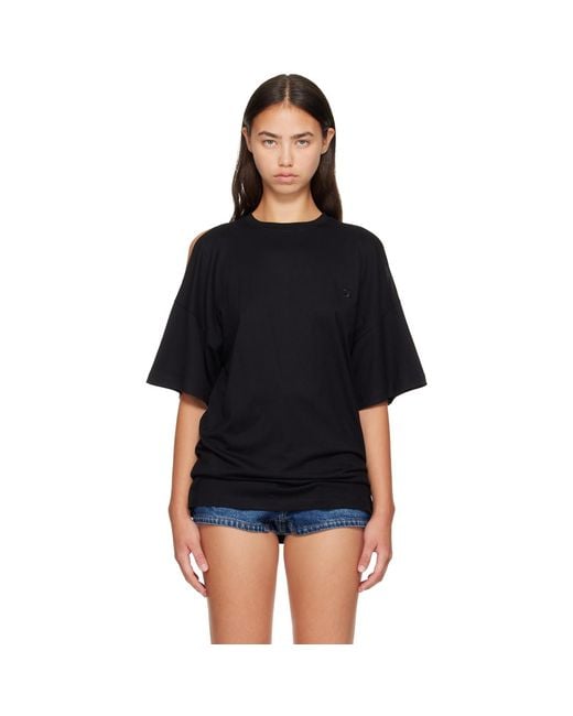 Coperni Black Open Shoulder T-Shirt