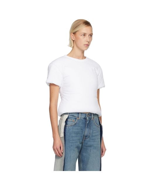 MM6 by Maison Margiela White Padded T-Shirt