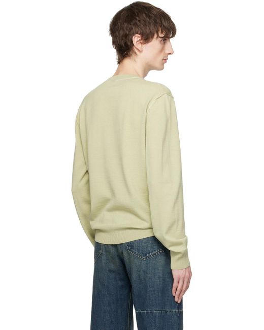 MM6 by Maison Martin Margiela Natural Green Inverted Seams Sweater for men