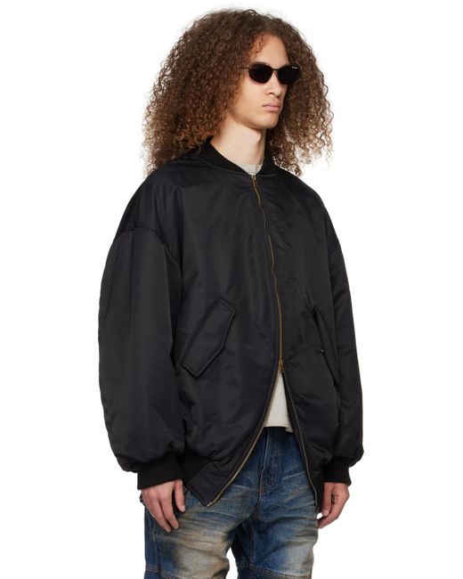 we11done Black Two-way Bomber Jacket for men