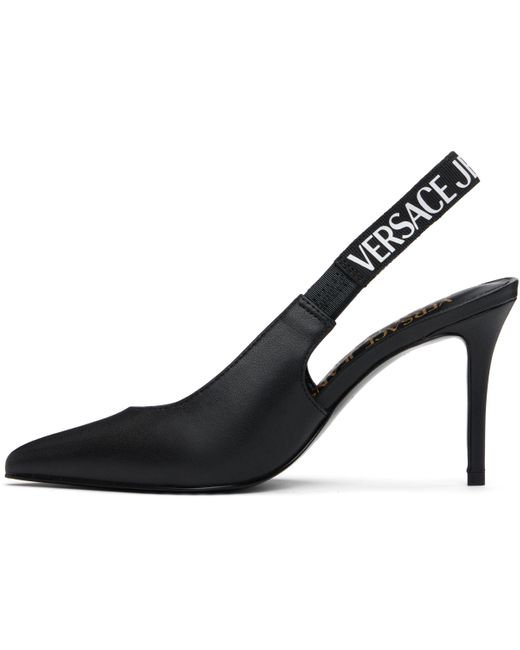 Versace Jeans Couture ブラック Scarlett ロゴ スリングバックヒール Black
