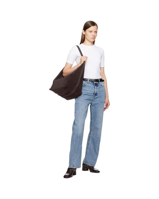 Totême  Black Belted Suede Tote