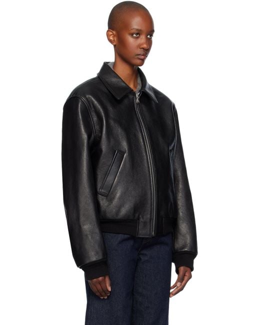 RECTO ジャケット RECTO. Goatskin Leather Jacket in Black | Lyst