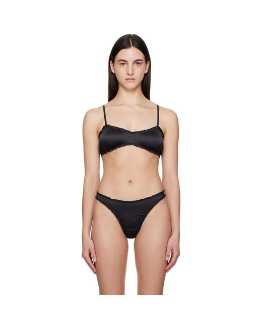 Shadowplay Black Ruffled Bra