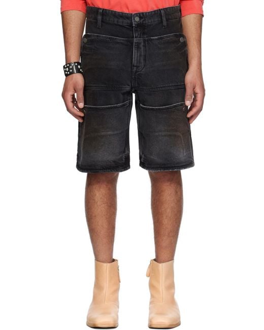 Guess USA Black Faded Denim Shorts for men