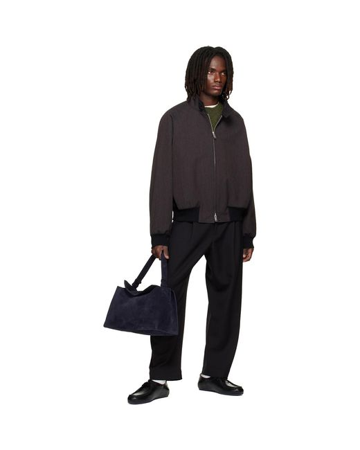 Studio Nicholson Black Tuck Pleated Trousers for men