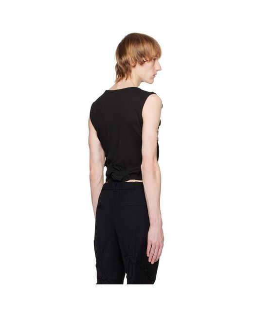 PONDER.ER Black Twisted Tank Top for men