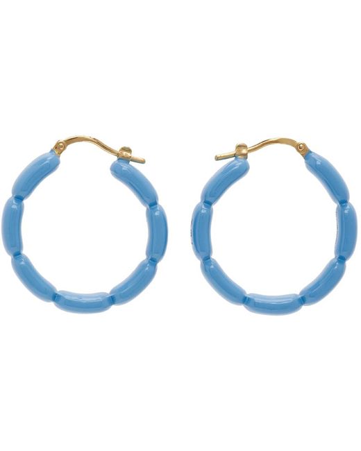 K.ngsley Black Ssense Exclusive '701' Hoop Earrings for men