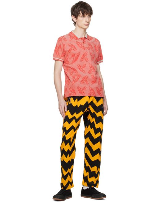 Vivienne Westwood Yellow & Black Graphic Sweatpants for men