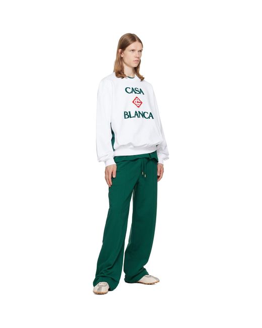 Casablanca White Diamond Logo Embroidered Sweatshirt for men