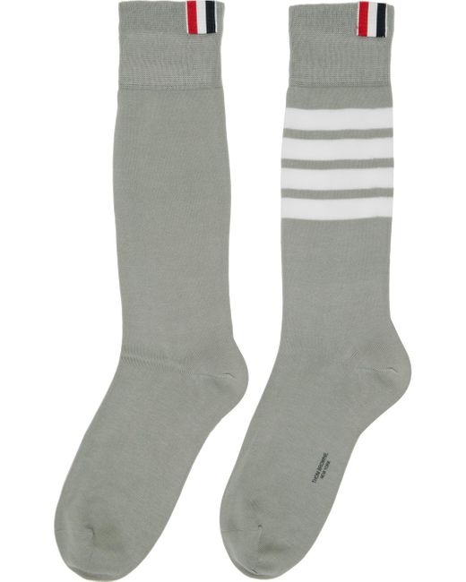 Thom Browne Gray 4-bar Socks