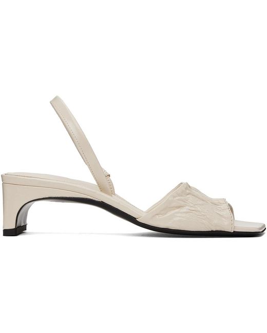 Totême  Black Toteme Off-white 'the Gathered Scoop' Heeled Sandals