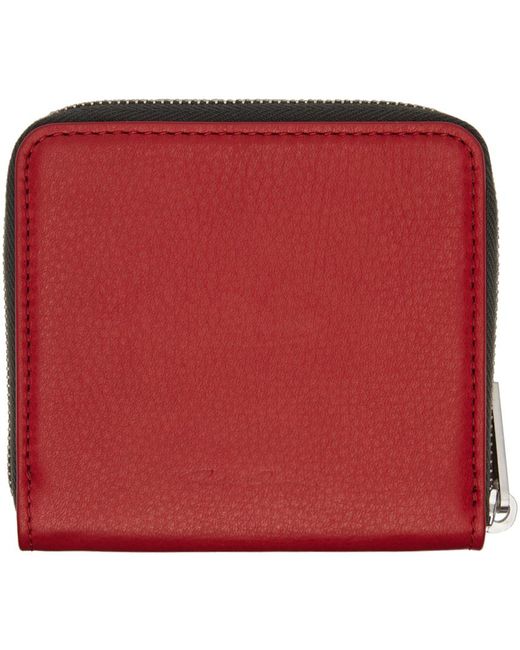 Rick Owens Red Zipped Wallet for men