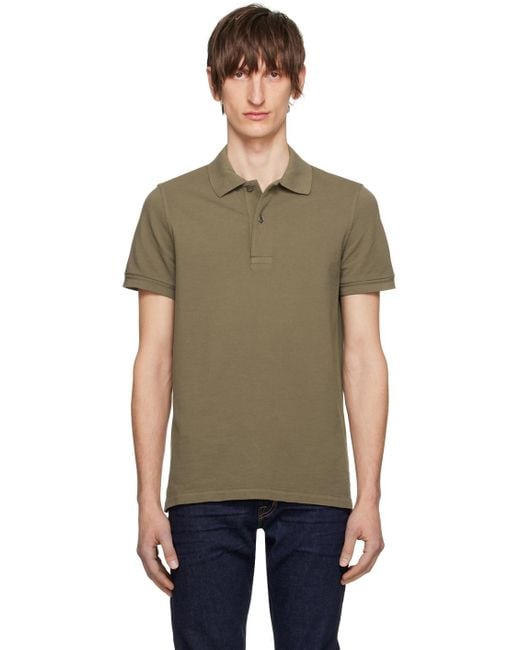 Tom Ford Black Brown Two-button Polo for men