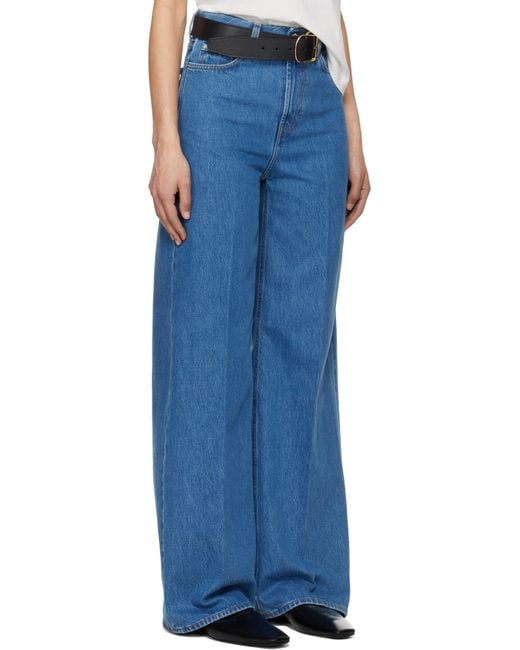 Totême  ブルー ワイドレッグジーンズ Blue