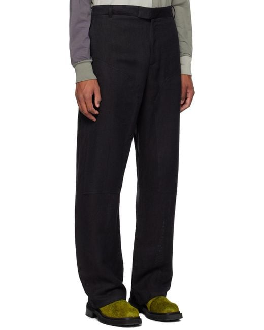 Eckhaus Latta Black Relaxed-fit Trousers for men