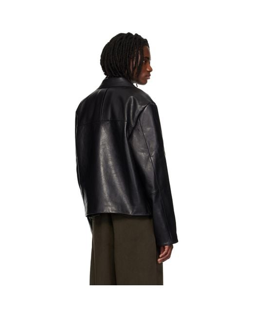 Entire studios Black Corehide Leather Jacket for men