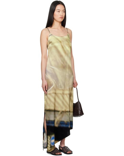 Robe Longue Multicolore En Soie À Image De Bâche Drapée Serapis en coloris Black