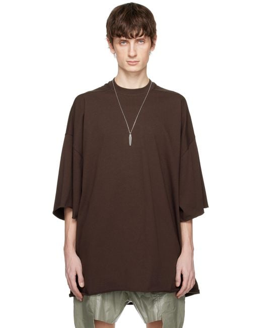 メンズ Rick Owens ブラウン Hollywood Tommy Tシャツ Brown