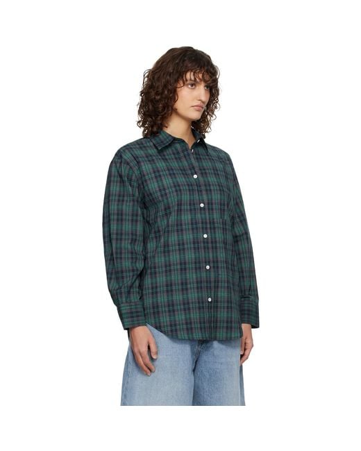 Rohe Blue Oversized Check Shirt