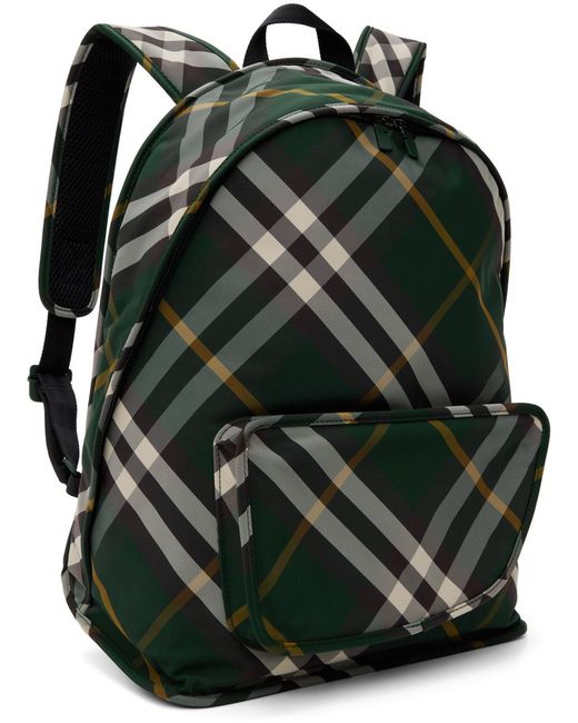 Grand sac à dos vert à poche en forme de bouclier Burberry pour homme en coloris Green
