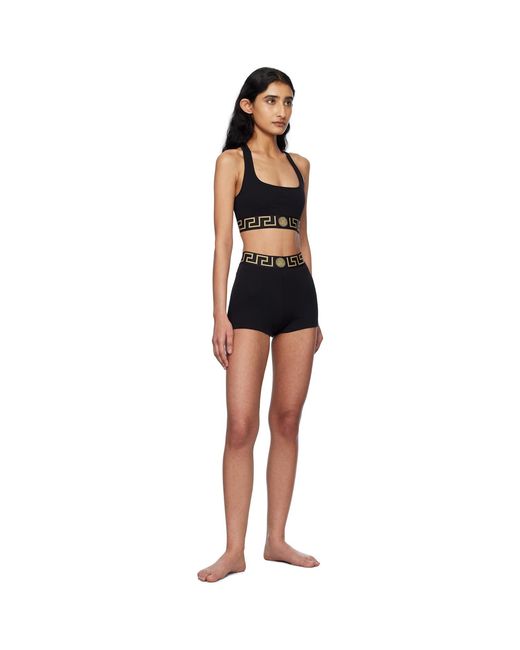 Versace Black Greca Border Boy Shorts