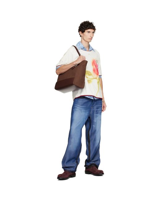 Marni Brown Canvas Tote for men