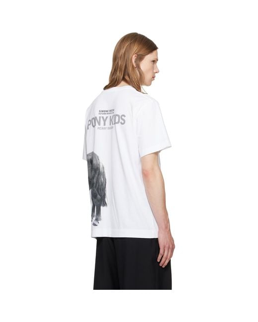 Simone Rocha White 'Pony Kid' Print T-Shirt for men