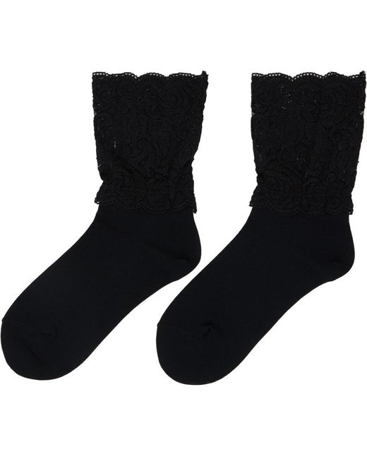 Yohji Yamamoto Black Shorts Lace Socks